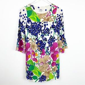 Tibi | Silk Vintage Floral Print Mini Shift Dress